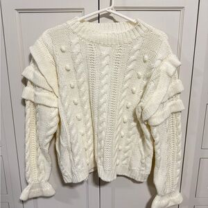 Vici Ivory Cable Knit Sweater
